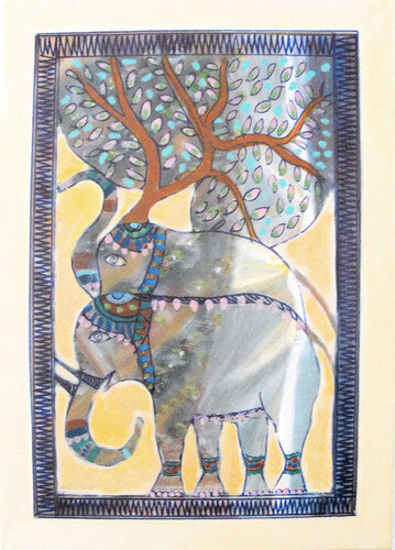 enchanted: series 5 look East, elephant by Nalini Shanthi Cook, Painting for Sale on Select
