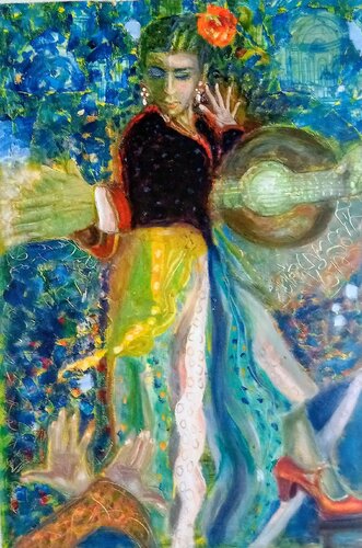 Red shoe: series 6 music by Nalini Shanthi Cook, Painting for Sale on Select