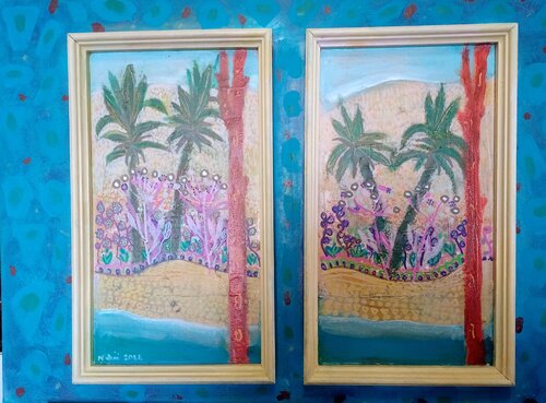 Windows Tropicana: series 2 landscape, ochre by Nalini Shanthi Cook, Painting for Sale on Select
