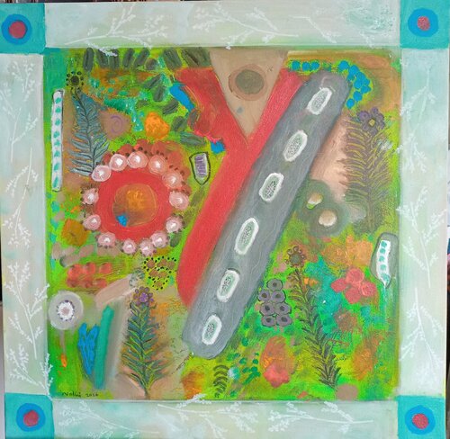 Sinfonica  botánica: series 3 abstract by Nalini Shanthi Cook, Painting for Sale on Select