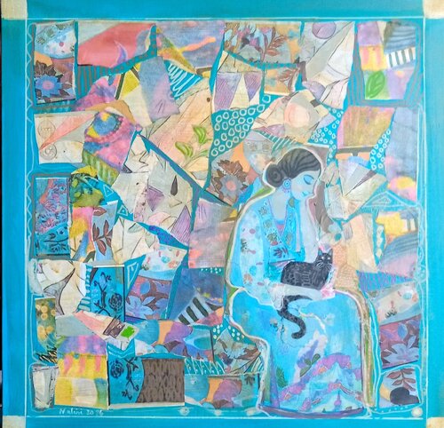 One day like this : series 1 collage by Nalini Shanthi Cook, Painting for Sale on Select