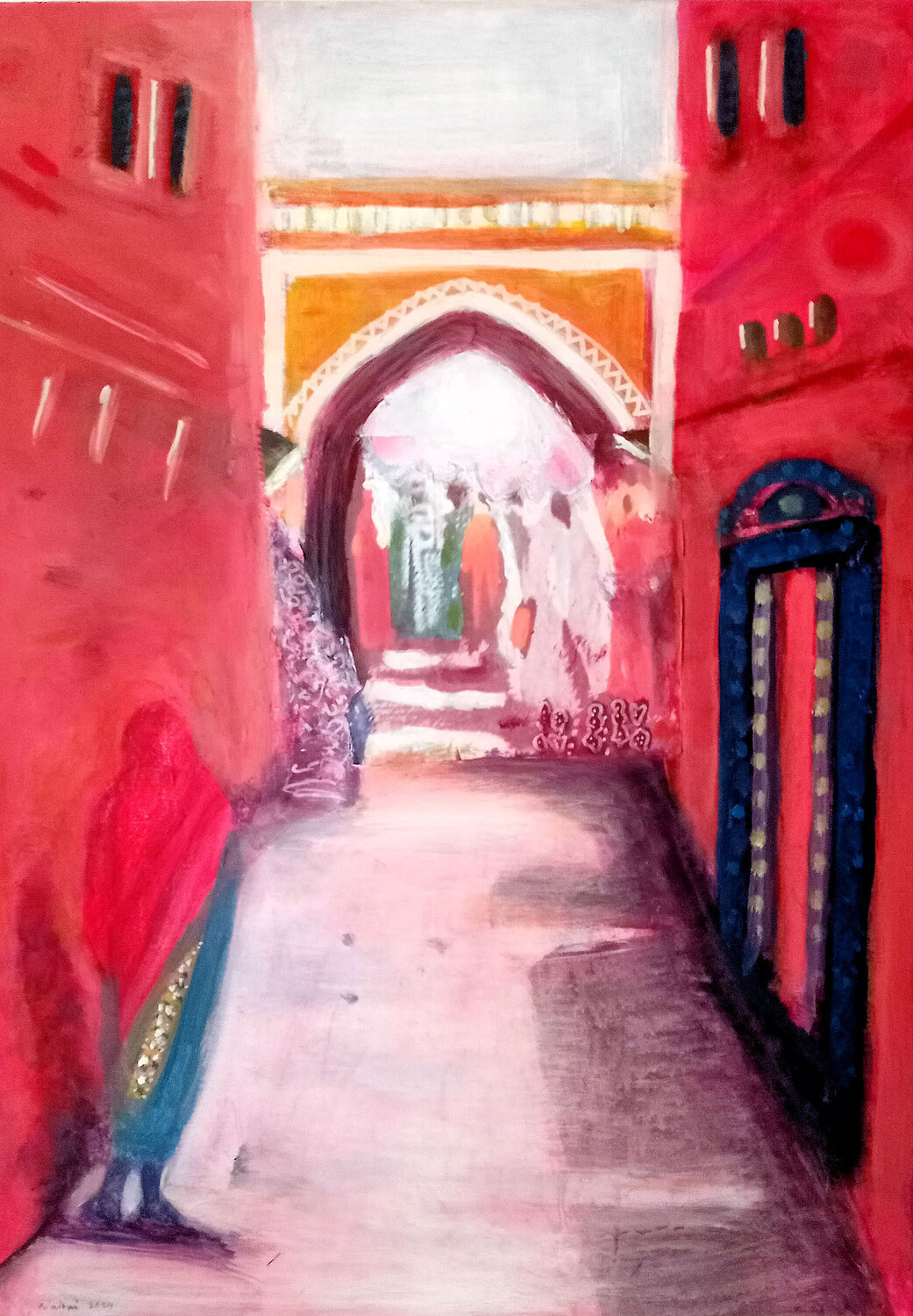 there is no looking back: series 5 look East Morocco Nalini Shanthi Cook Original painting for sale