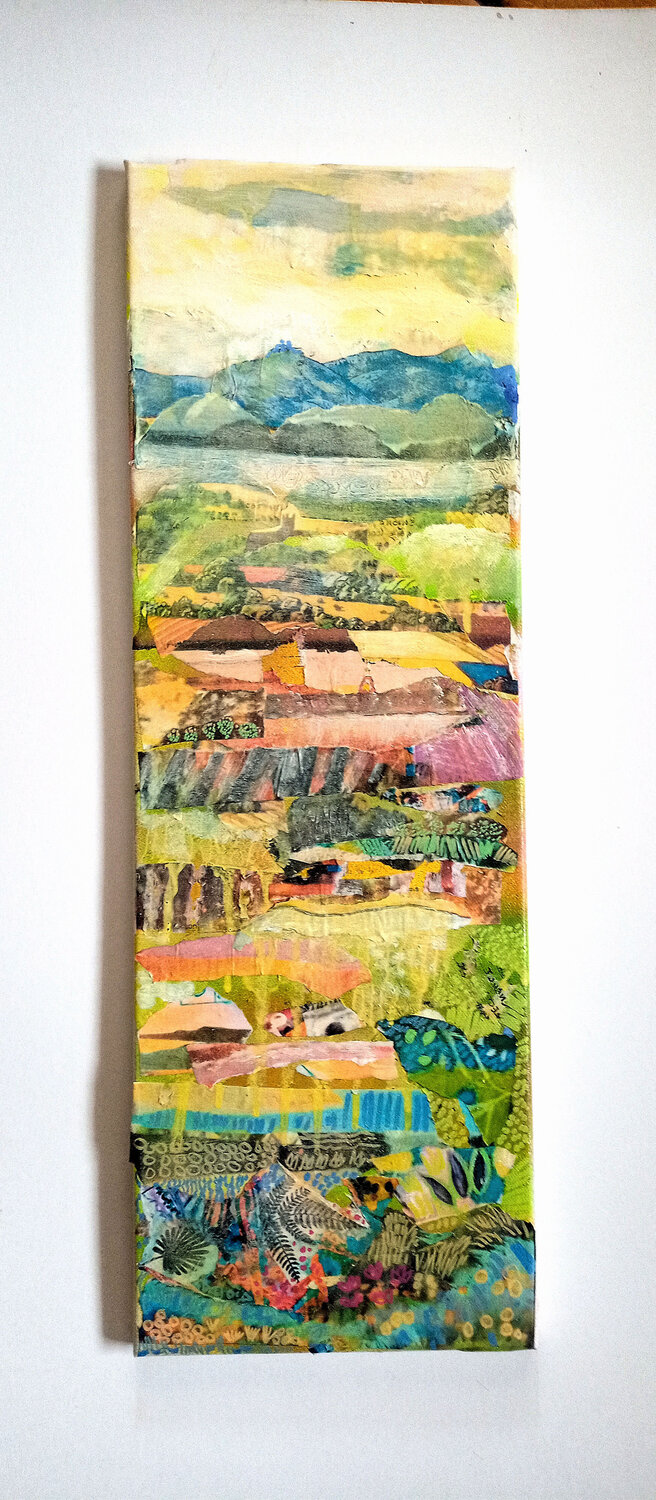 blue mountain : series 1 collage Nalini Shanthi Cook Original painting for sale