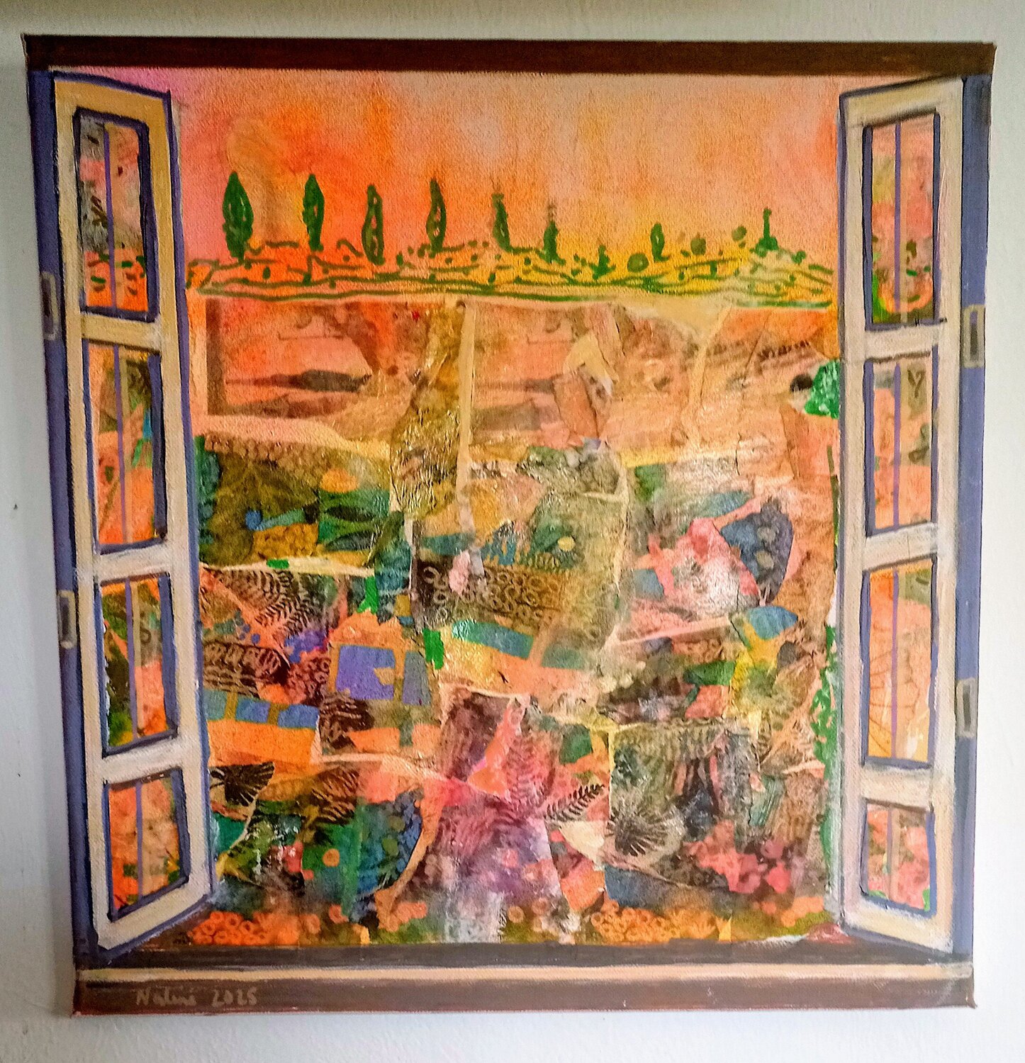 dreaming landscape: series 1 collage Nalini Shanthi Cook Original painting for sale