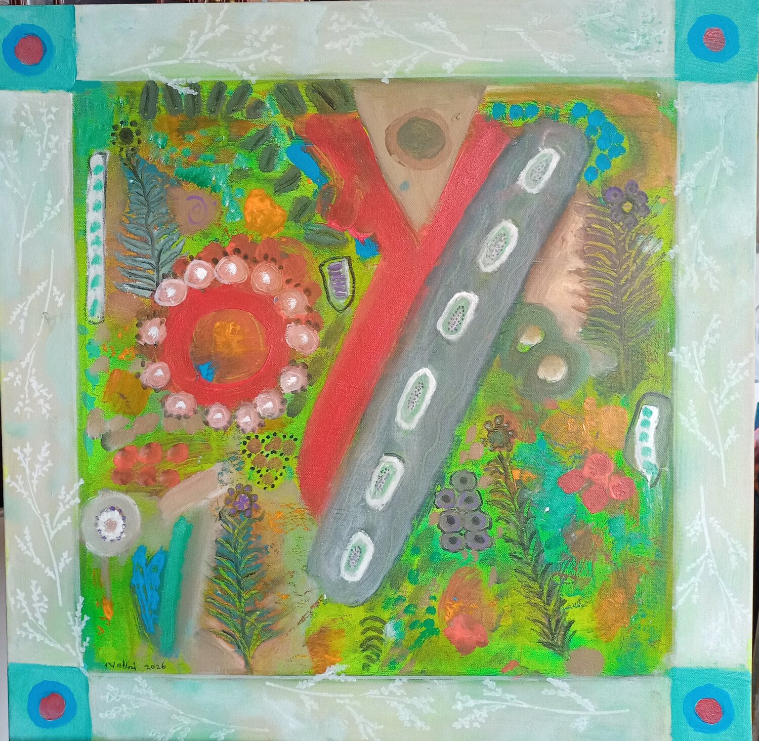 Sinfonica  botánica: series 3 abstract Nalini Shanthi Cook Original painting for sale