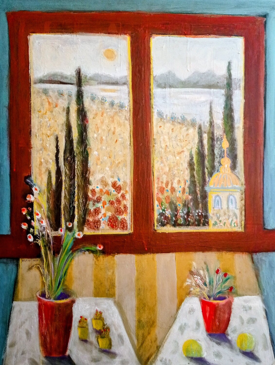 The refuge: series 2: landscape Nalini Shanthi Cook Original painting for sale