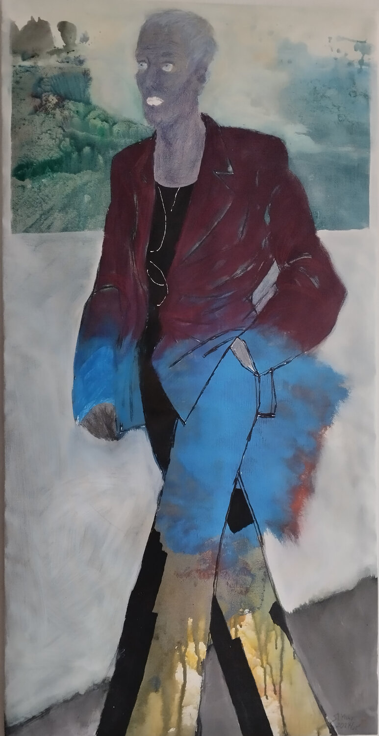 Der Blaue Schreiter Steffen Mertens Original painting for sale