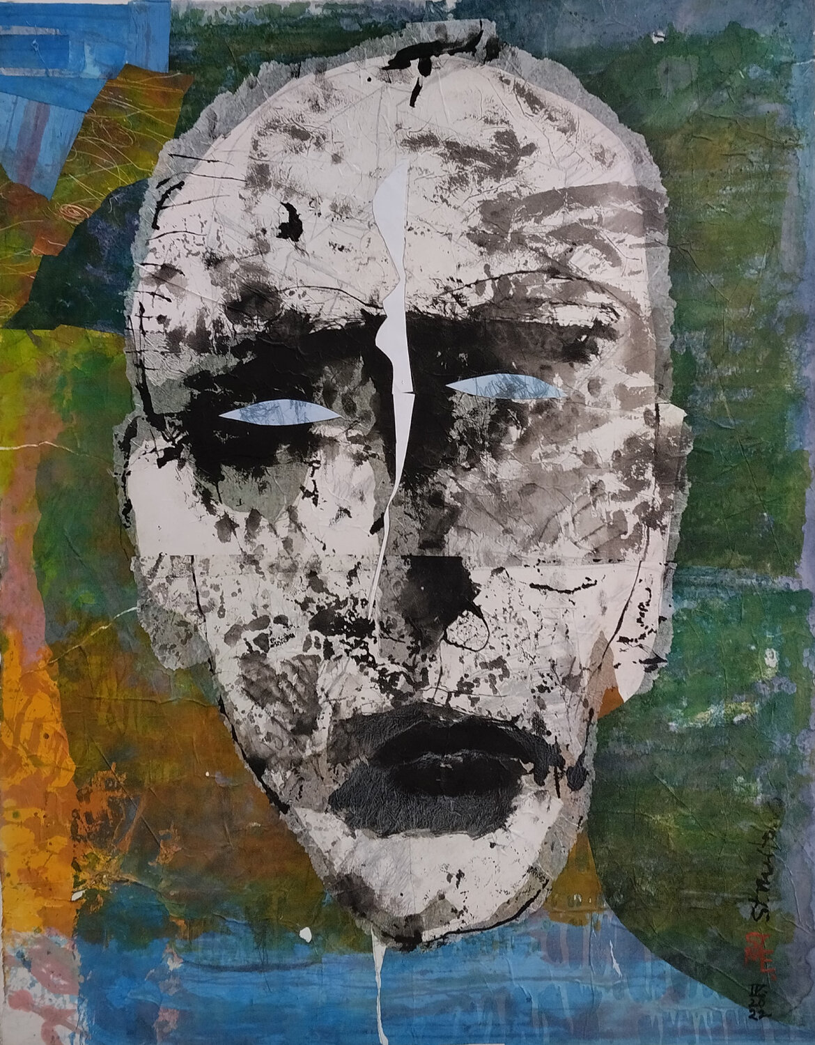 Blaue Augen Steffen Mertens Original painting for sale