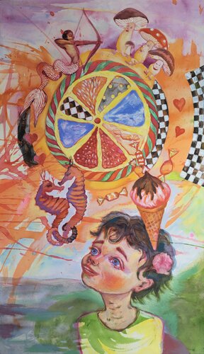 Wheel of Fortune by Velta Emīlija Platupe, Painting for Sale on Select