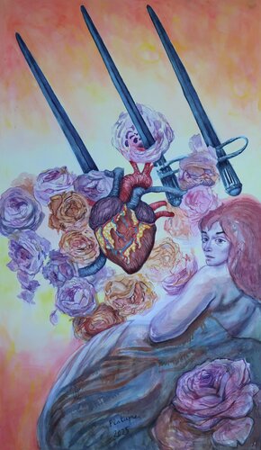 Three of Swords by Velta Emīlija Platupe, Painting for Sale on Select