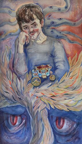 Page of Wands by Velta Emīlija Platupe, Painting for Sale on Select