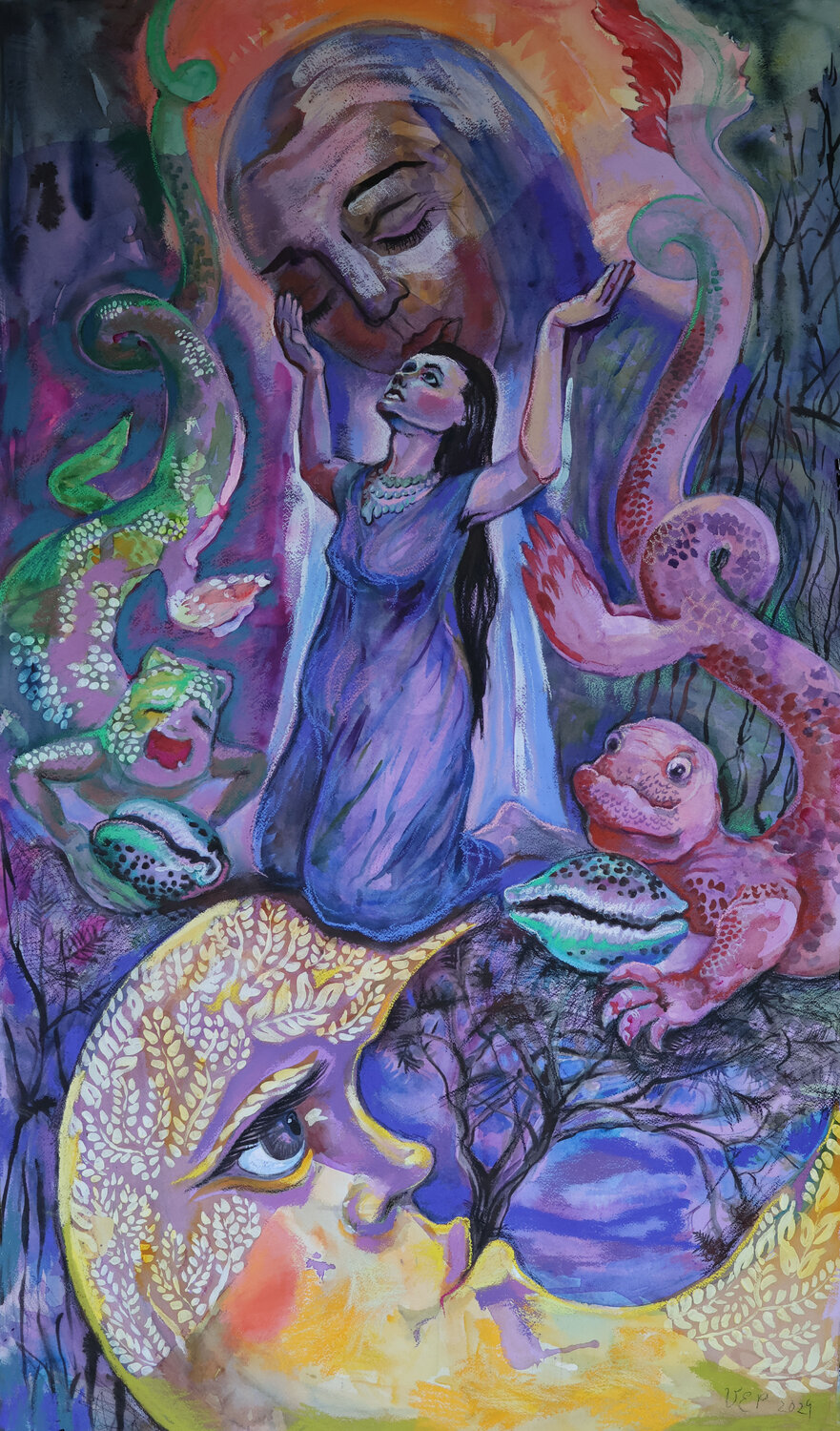 High Priestess Velta Emīlija Platupe Original painting for sale