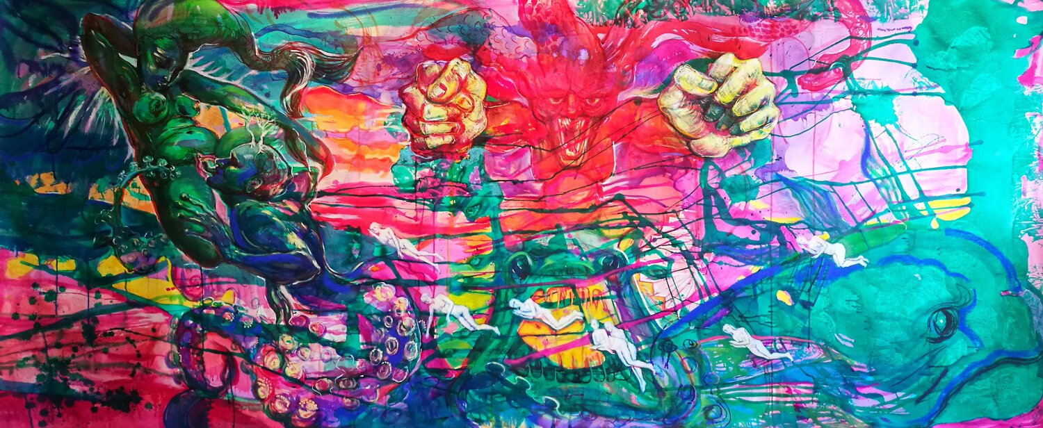 Amazon of Waves Velta Emīlija Platupe Original painting for sale