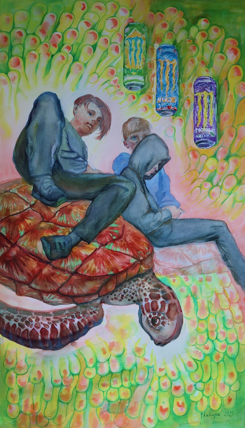 Three of Cups Velta Emīlija Platupe Original painting for sale
