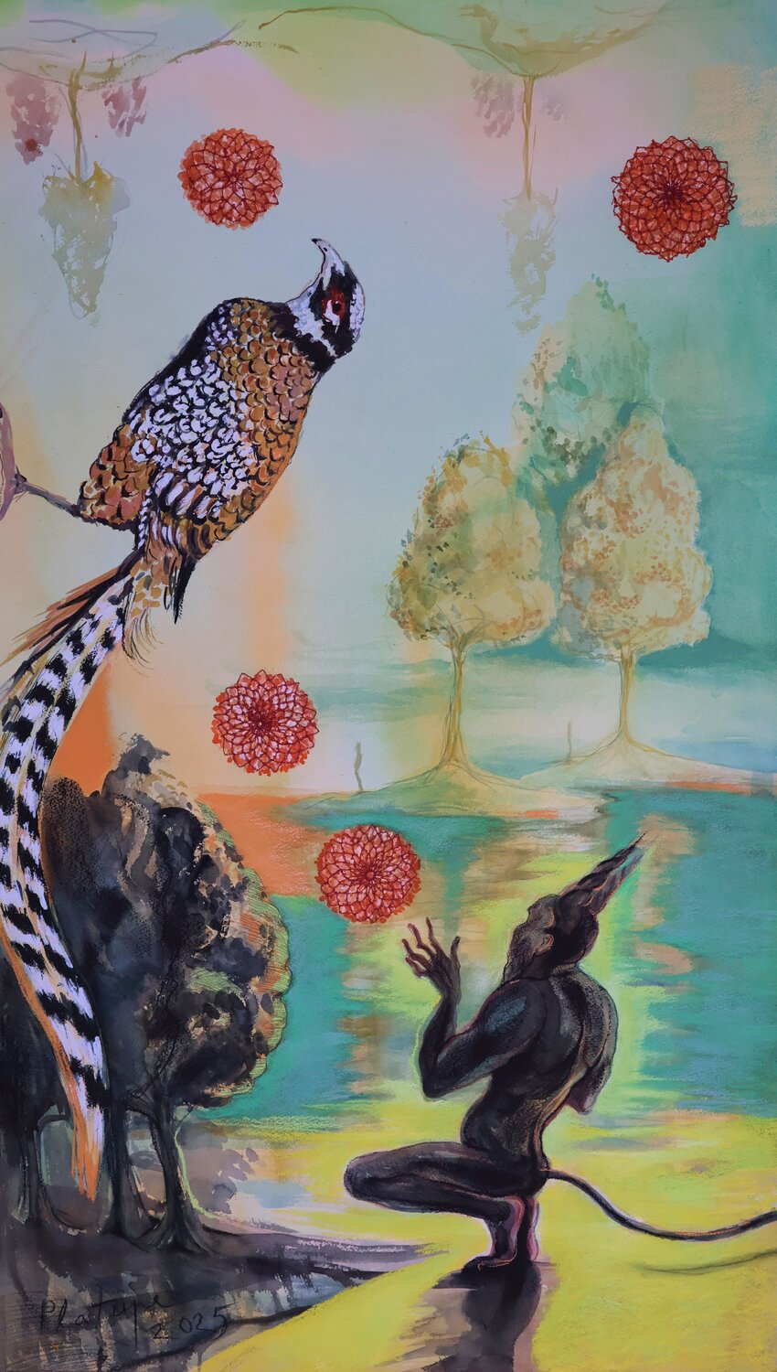 Four of Pentacles Velta Emīlija Platupe Original painting for sale