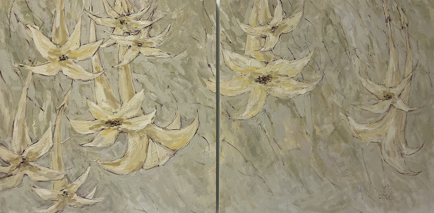 “Quiet Bloom” Viktoria Daneva Original painting for sale