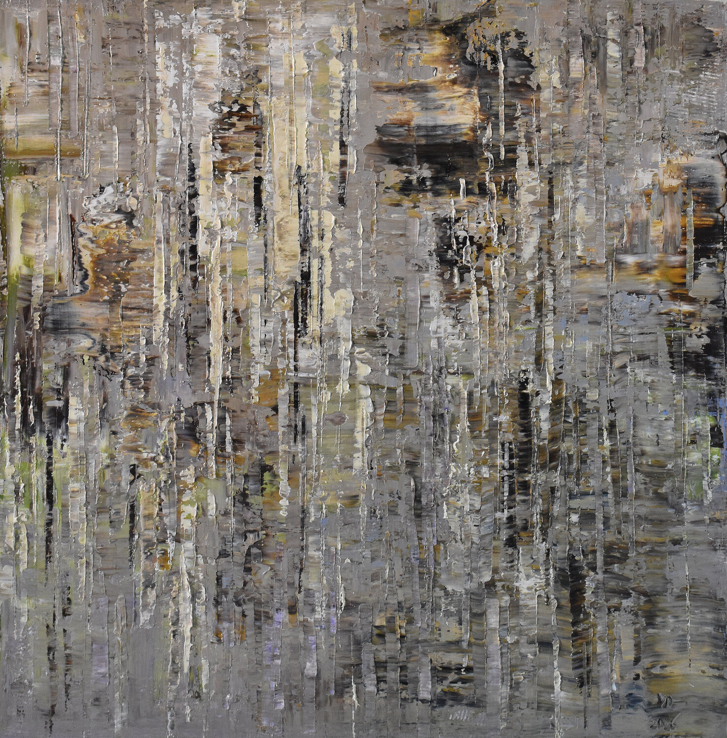 Fragments of Light: "Vertical Reflections" Viktoria Daneva Original painting for sale