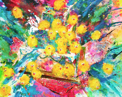 Tricky chicks von Tatiana pietkiewicz, Malerei kaufen auf Select