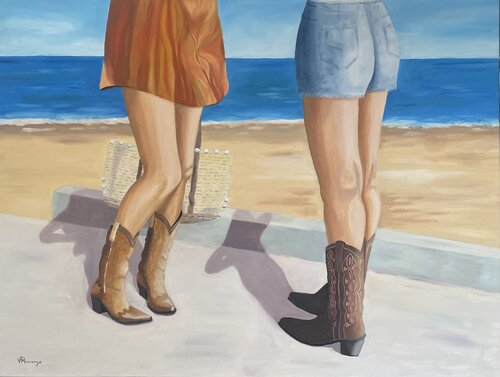 Copines bohêmes by Virginie MONANGE, Painting for Sale on Select