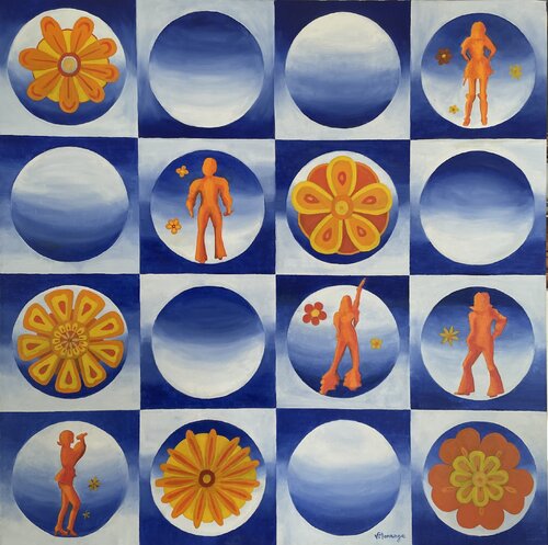 Seventies by Virginie MONANGE, Painting for Sale on Select