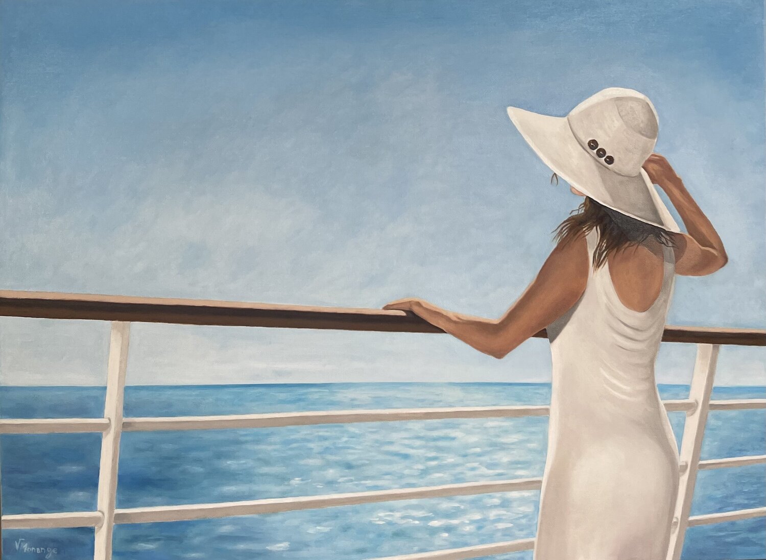 Sur le pont Virginie MONANGE Original painting for sale