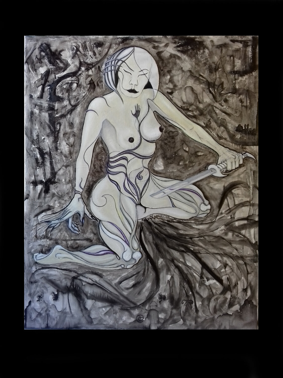 Lâcher prise Shank ARTE Original painting for sale