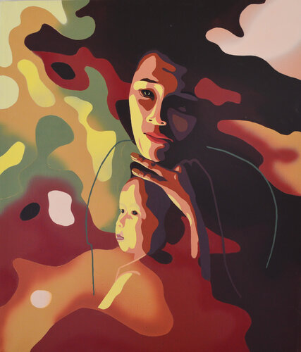 Woman with child by jorgen folkersen, Painting for Sale on Select