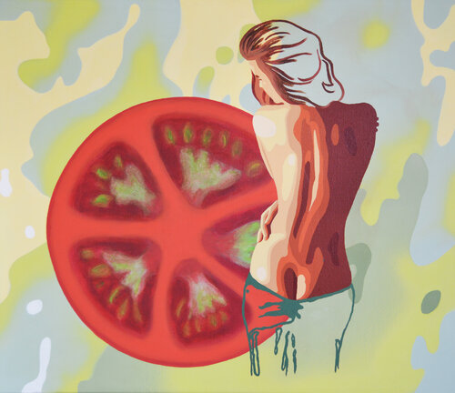 Tomato portrait by jorgen folkersen, Painting for Sale on Select