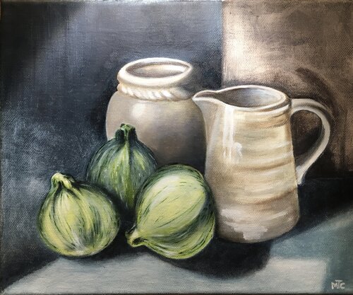 Zucchine tonde by Maria Teresa Cristini, Painting for Sale on Select