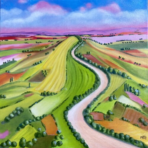 La via di casa by Maria Teresa Cristini, Painting for Sale on Select