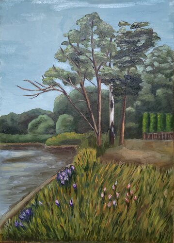 Trees near the water by Valerija Govorova, Painting for Sale on Select