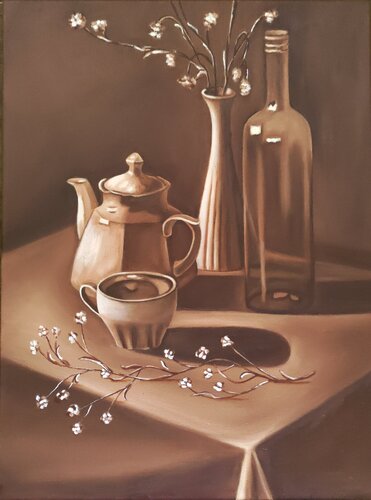 Monochrome still life by Valerija Govorova, Painting for Sale on Select