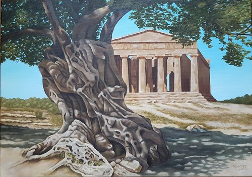 Temple of Concord in Agrigento by Valerija Govorova, Painting for Sale on Select
