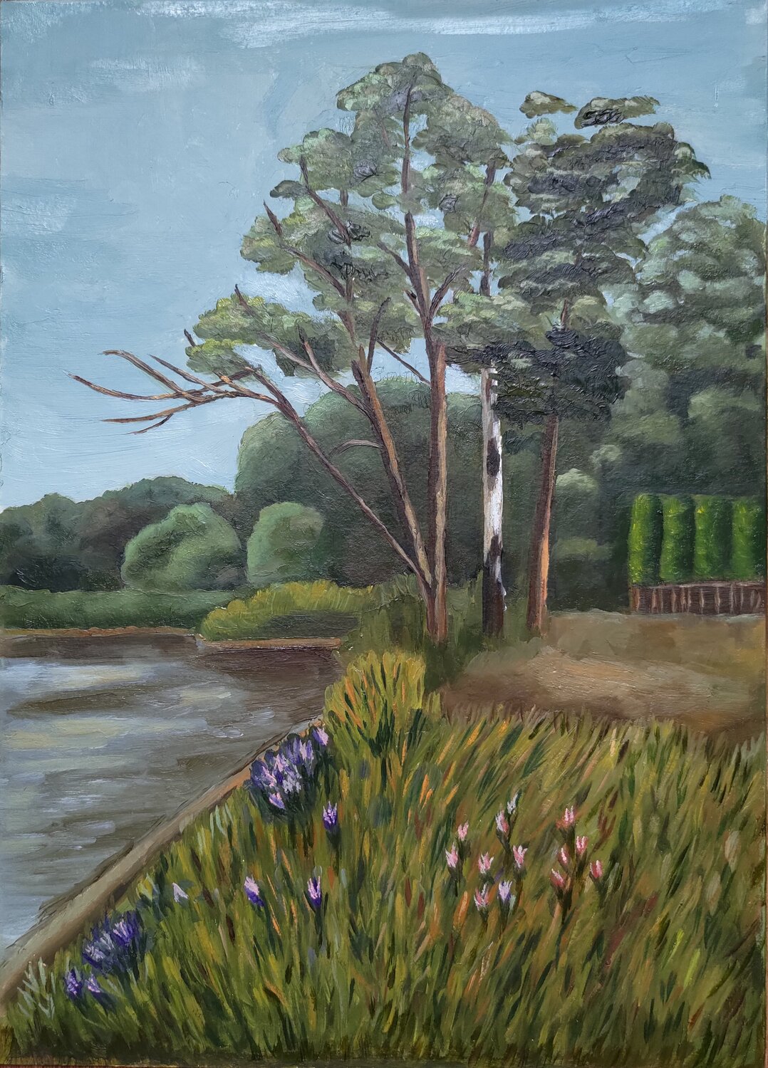 Trees near the water Valerija Govorova Original painting for sale