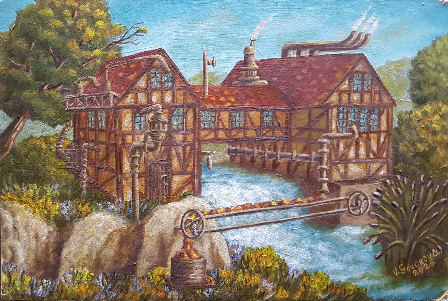 Fantasy house Valerija Govorova Original painting for sale