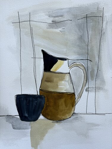 Still Life with Pitcher by Ana Ozz, Painting for Sale on Select