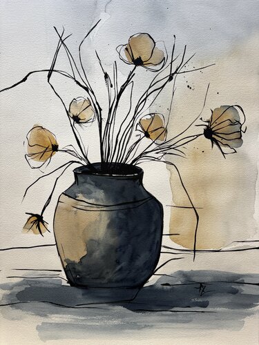 Soft Lines of Stillness by Ana Ozz, Painting for Sale on Select