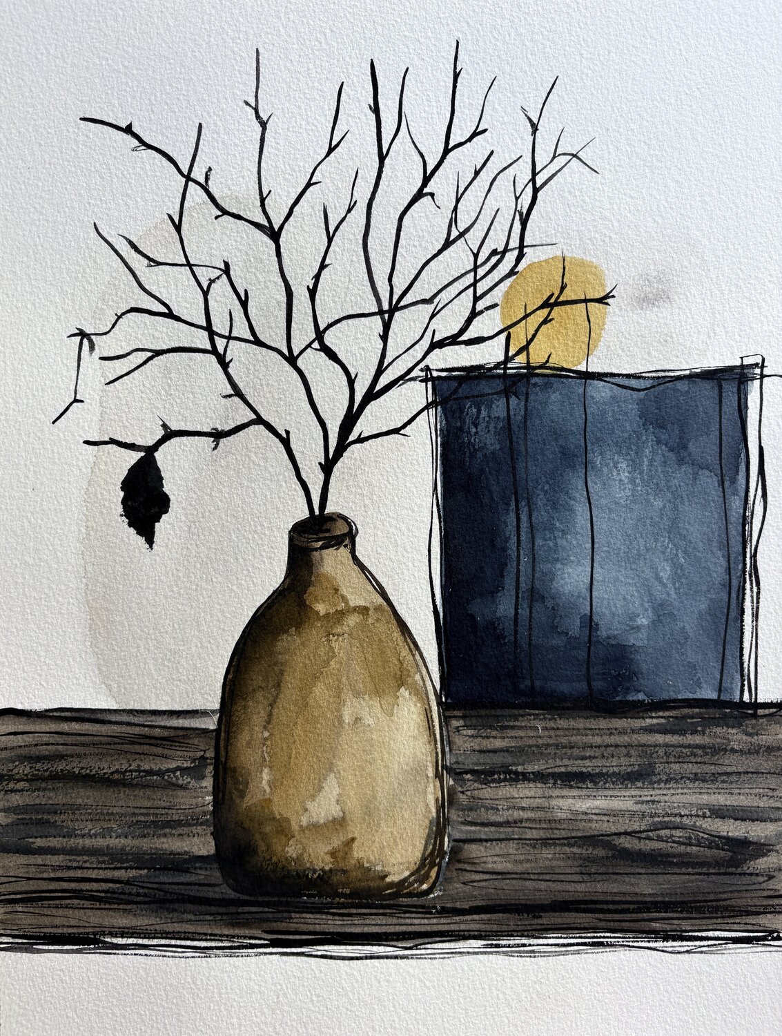 Golden Quiet Ana Ozz Original painting for sale