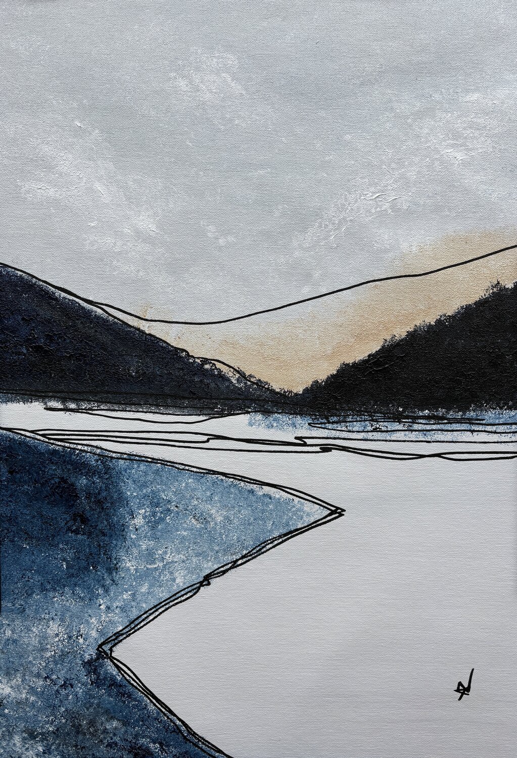 Silent Riverbend Ana Ozz Original painting for sale