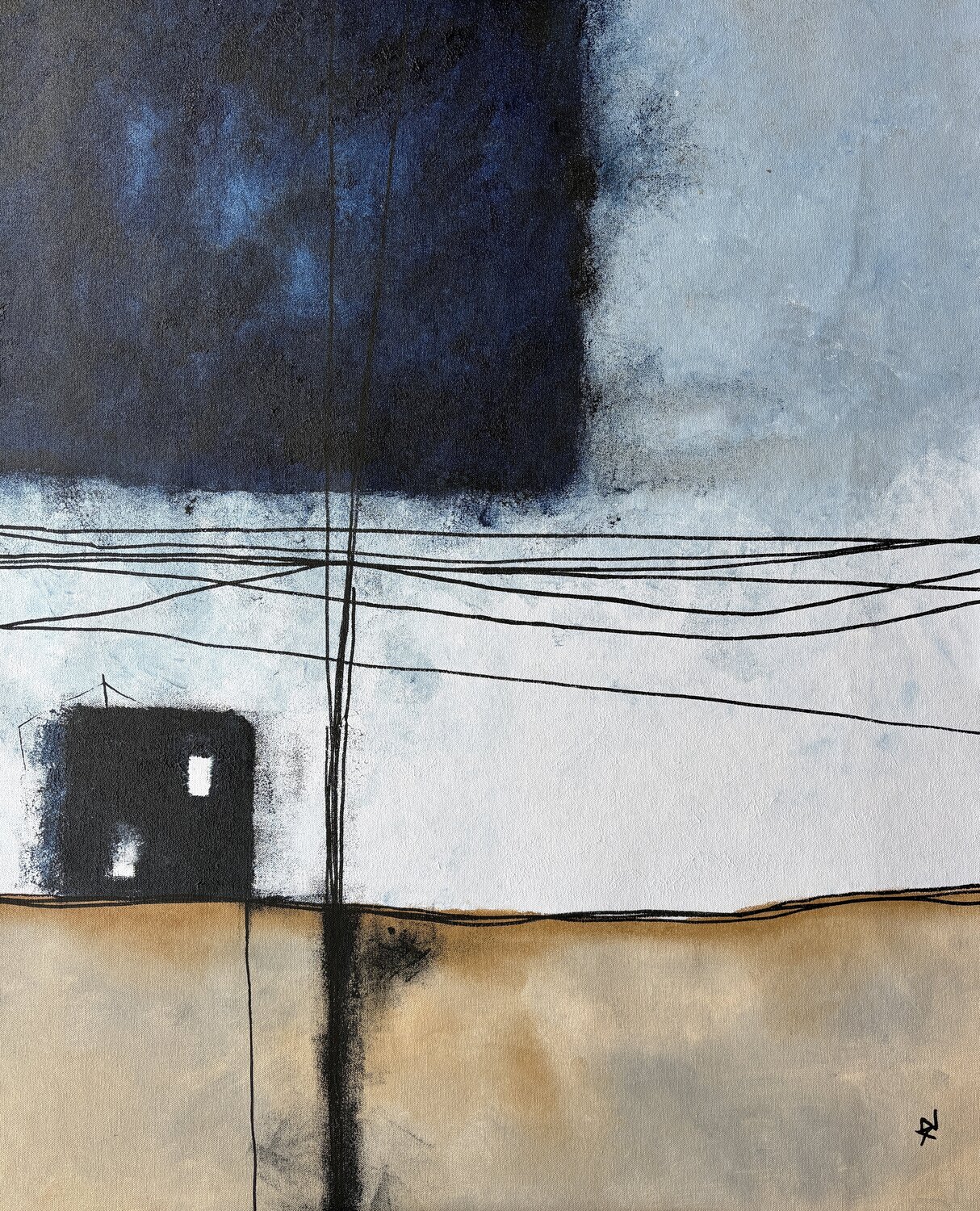 Calm Between the Lines Ana Ozz Original painting for sale