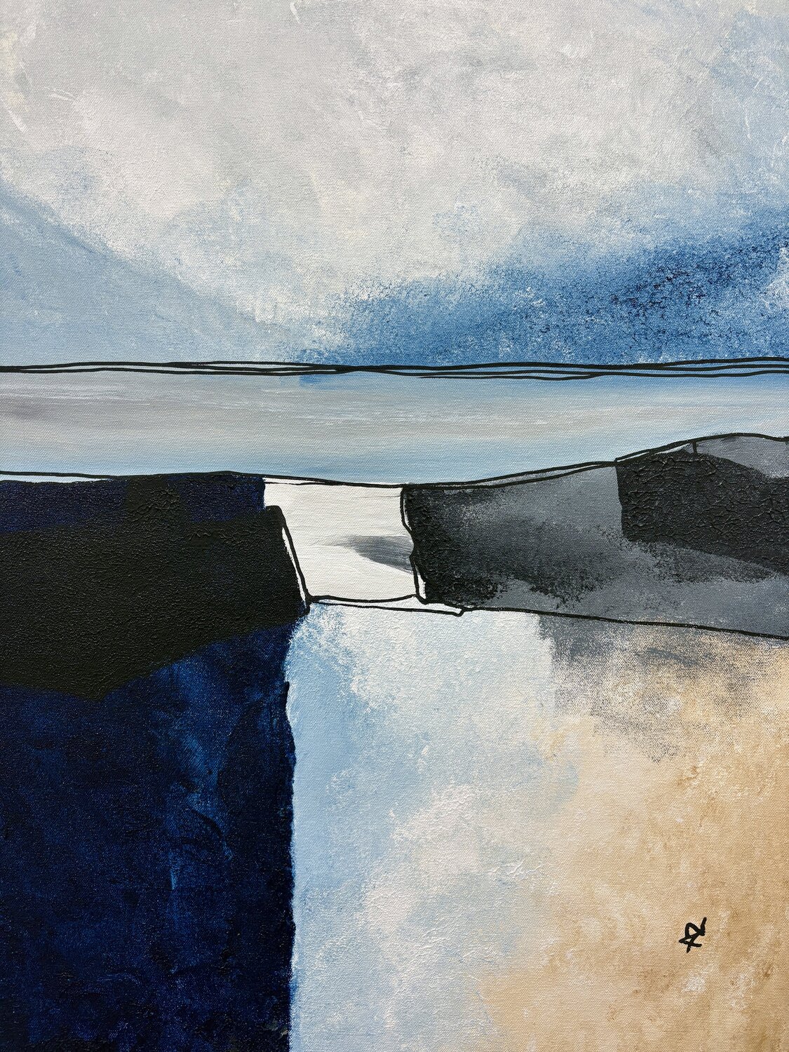 Lines of the Quiet Coast Ana Ozz Original painting for sale