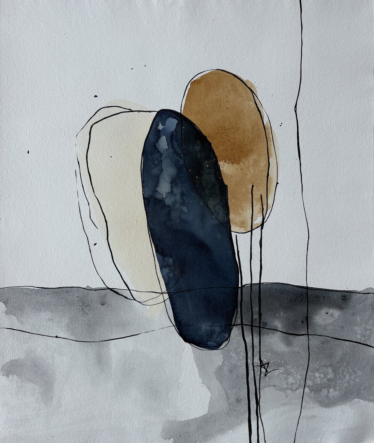 Between Blue and Earth Ana Ozz Original painting for sale