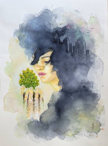The Last Piece of Nature 2 by Šárka Pham, Painting for Sale on Select
