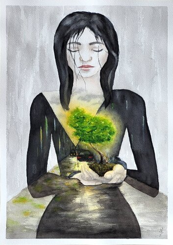 The Last Piece of Nature by Šárka Pham, Painting for Sale on Select