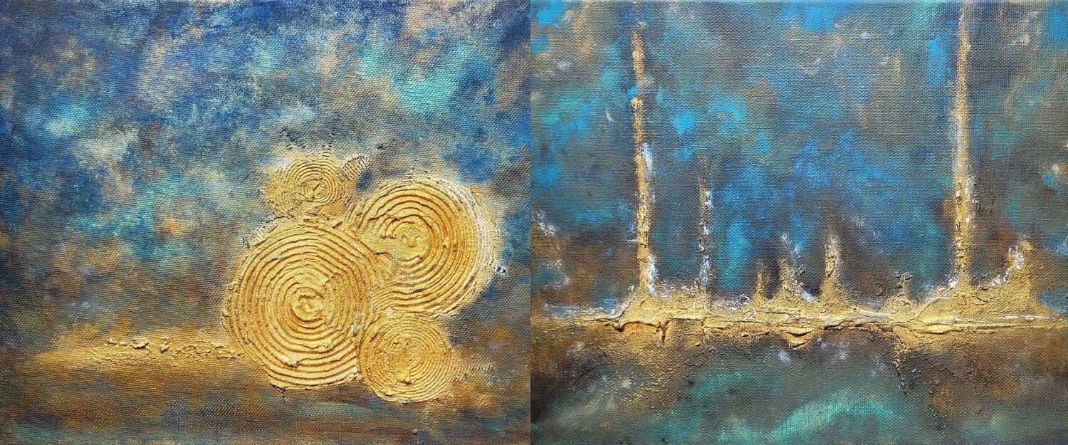 Fragments of the Abstract Year Šárka Pham Original painting for sale