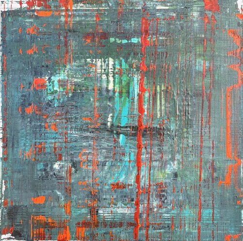 Kristallines rot-blau-grün by Heike Kirsch, Painting for Sale on Select