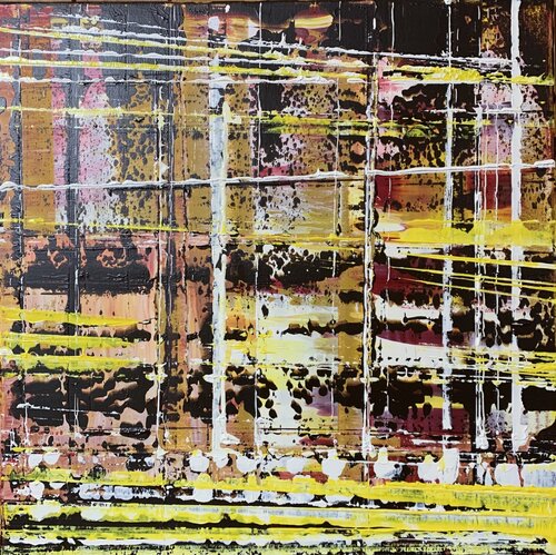 Kristallines gelb-schwarz by Heike Kirsch, Painting for Sale on Select