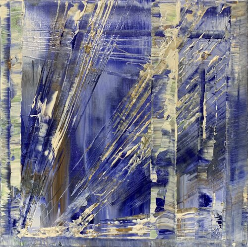 Diagonales Blau by Heike Kirsch, Painting for Sale on Select