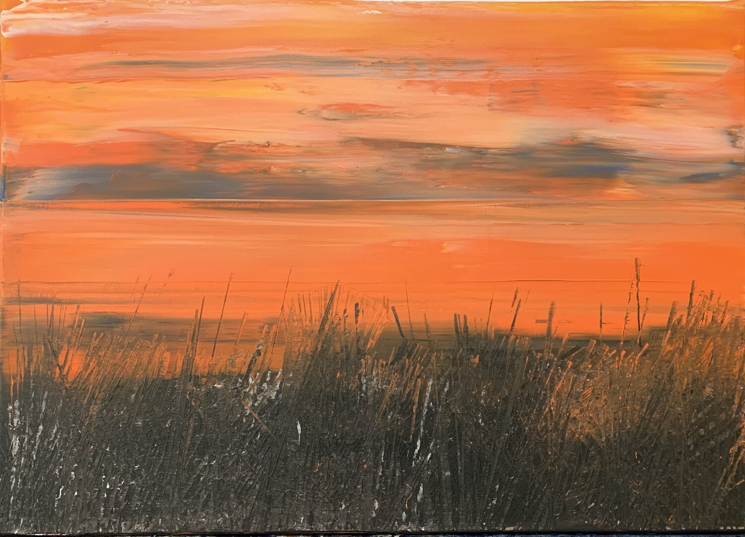 Horizont orange #1 Heike Kirsch Original painting for sale