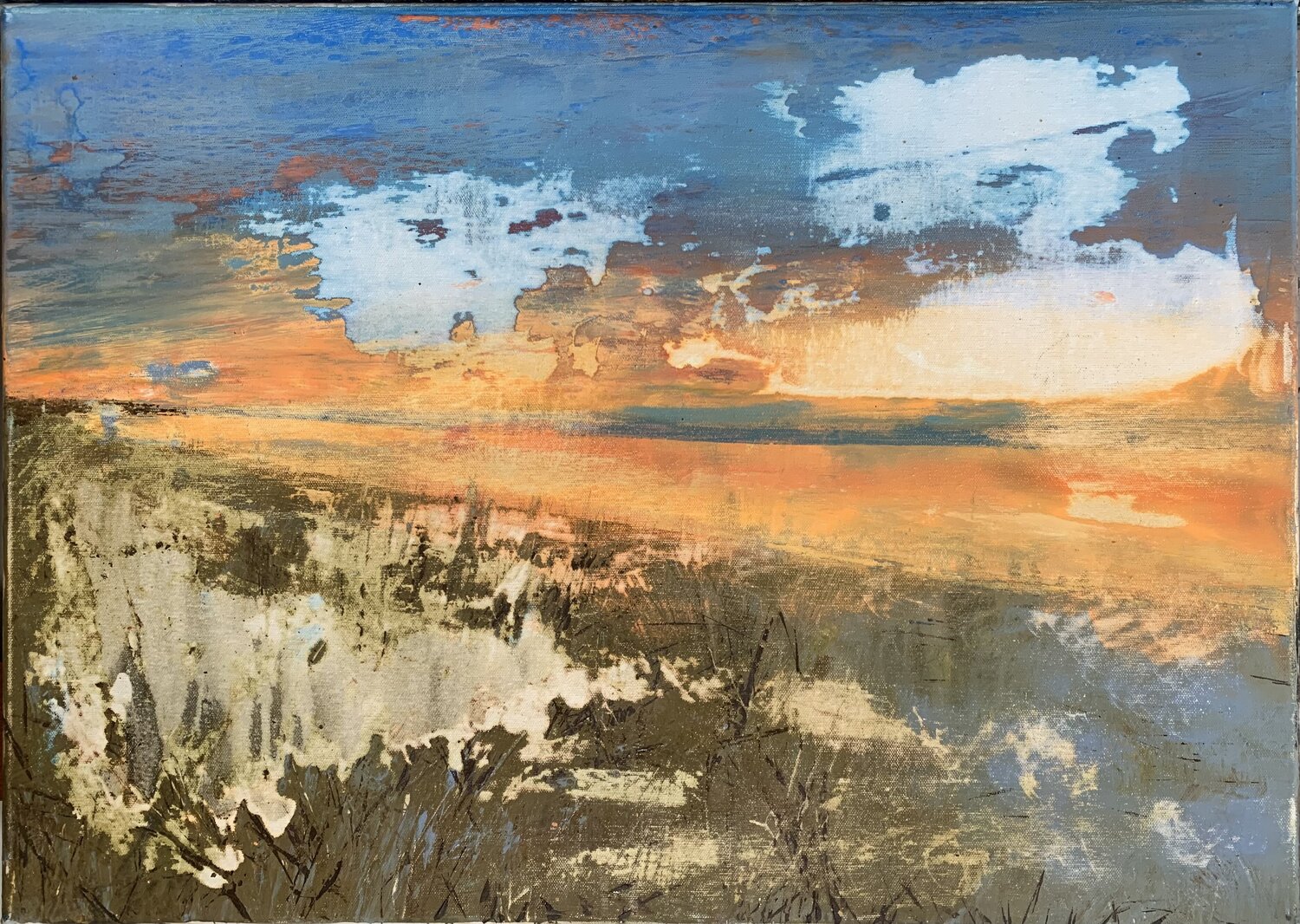 Horizont orange #2 Heike Kirsch Original painting for sale